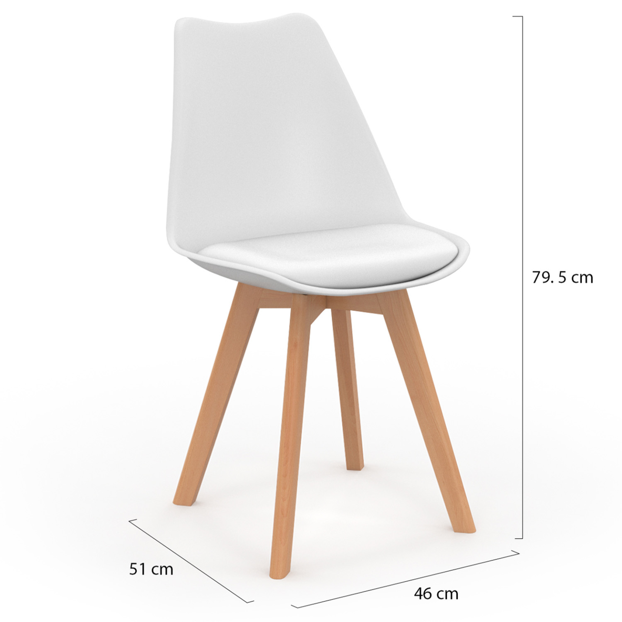 Voir la diapositive 4 : ID MARKET Lot de 8 chaises scandinaves sara mix color blanc x2, gris clair x2, gris foncé x2, bleu canard x2