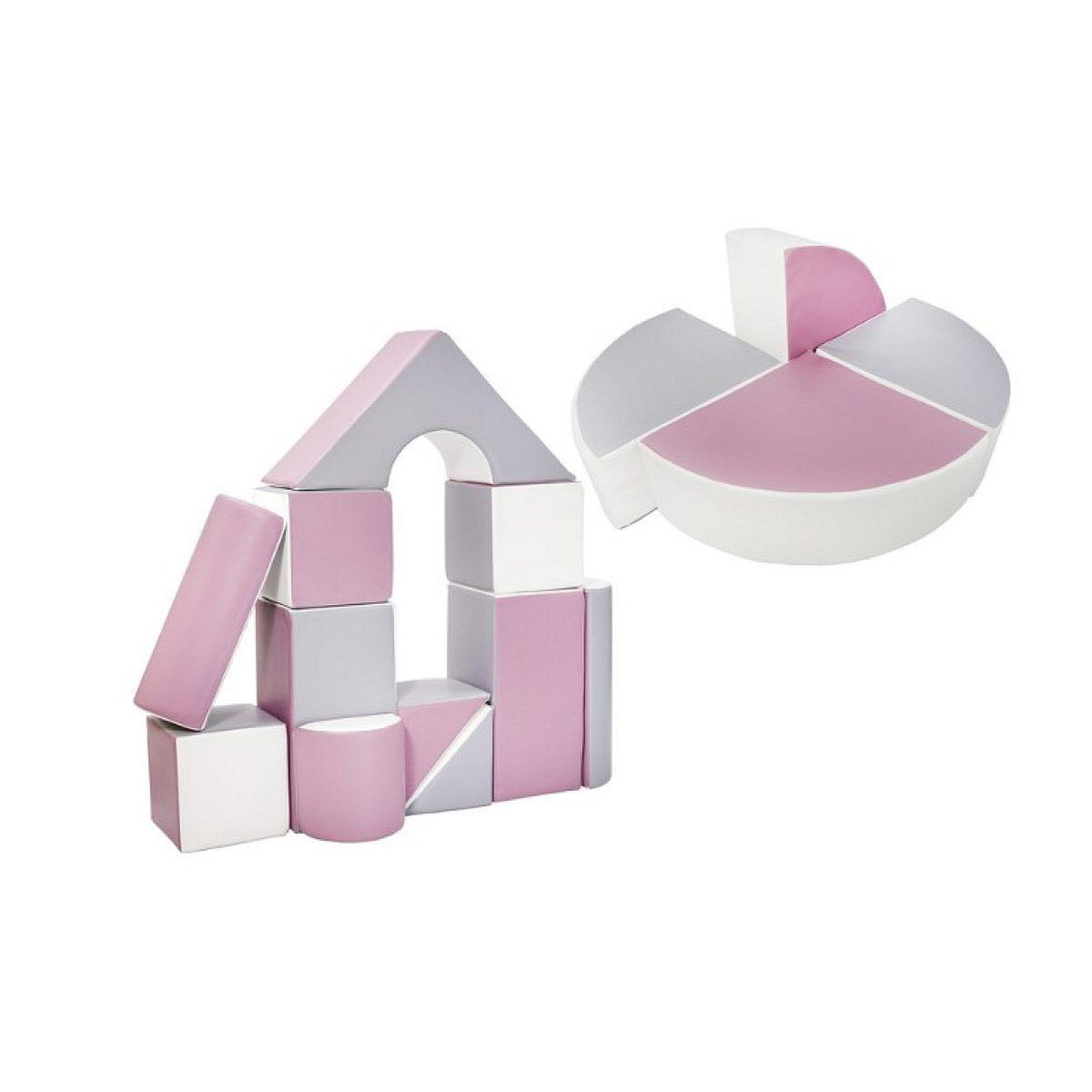 VELINDA Set de 15 blocs en mousse le jeu blanc gris violet