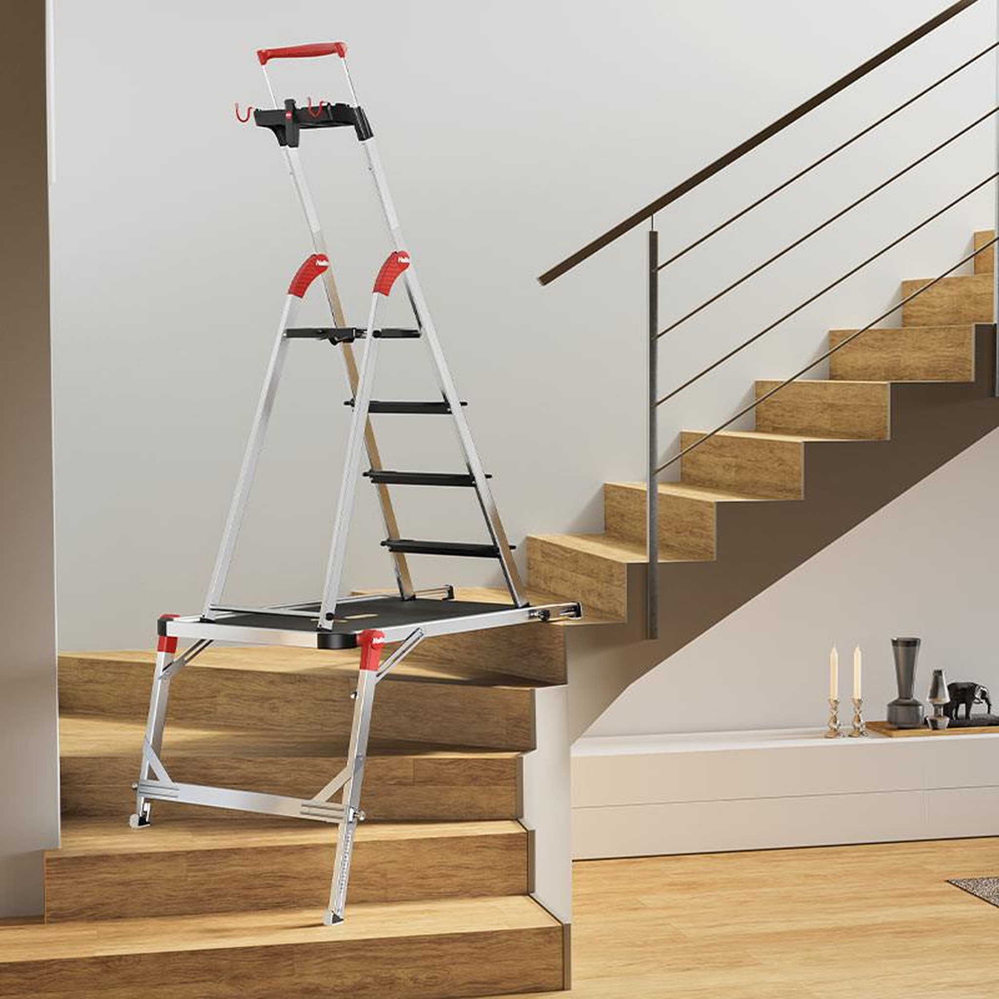 Voir la diapositive 4 : HAILO Plateforme de travail pour escalier en aluminium hailo tp1
