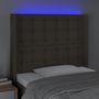 Voir la diapositive 4 : VIDAXL Tete de lit a LED Taupe 83x16x118/128 cm Tissu