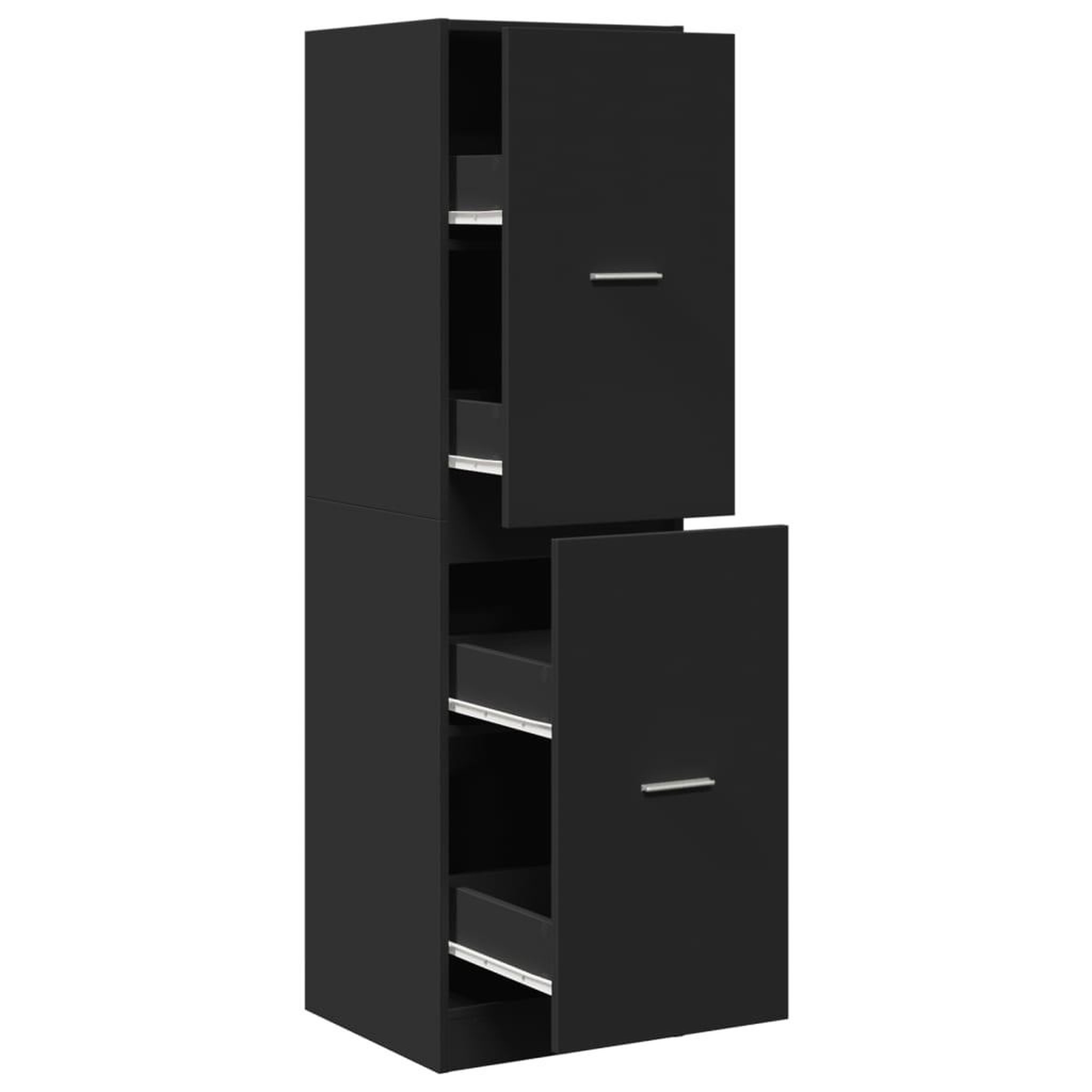 Voir la diapositive 2 : VIDAXL Armoire d'apothicaire noir 40x41x144,5 cm bois d'ingenierie