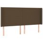 Voir la diapositive 3 : VIDAXL Tete de lit a LED Marron fonce 203x16x118/128 cm Tissu