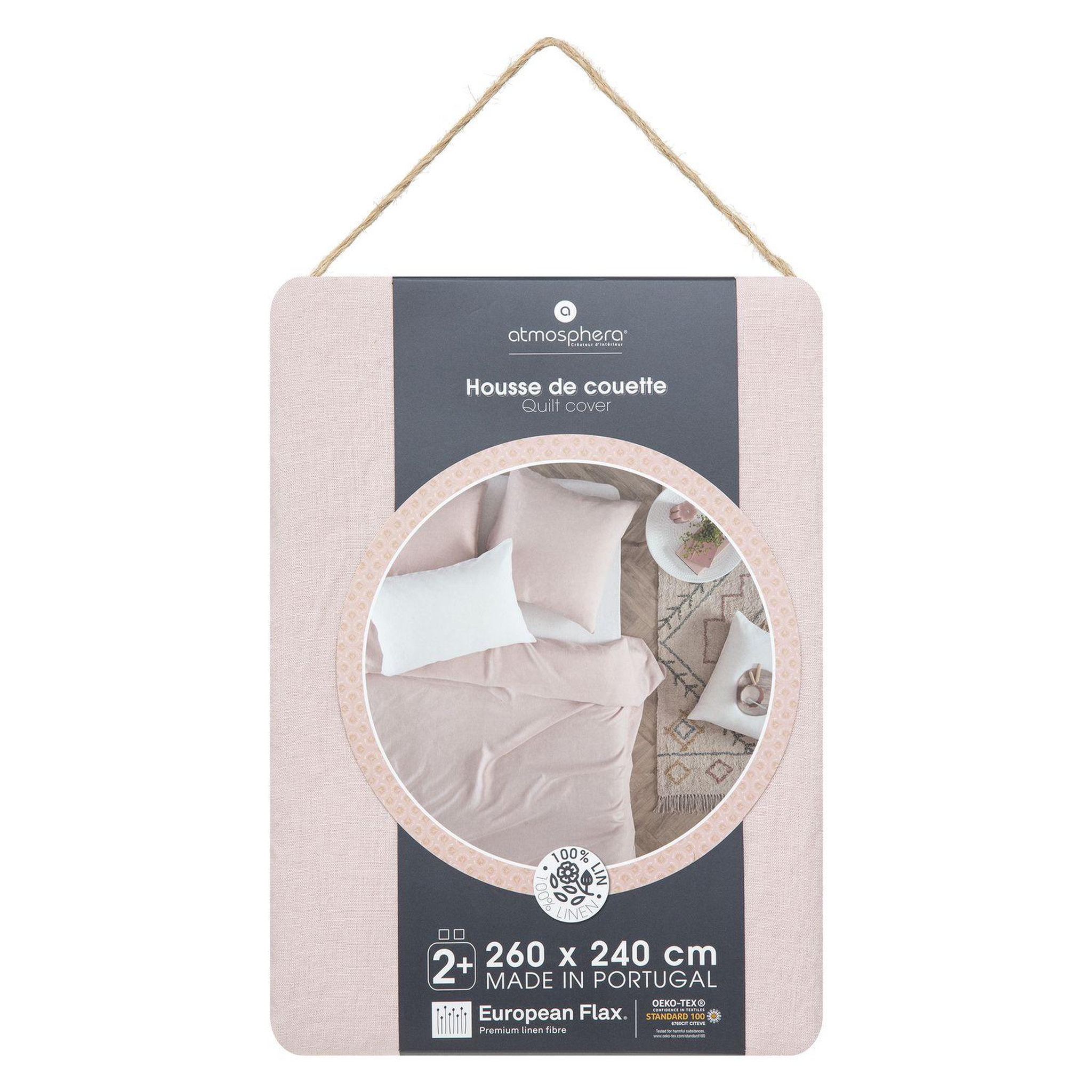 Voir la diapositive 3 : ATMOSPHERA Housse de couette 2 places 100% lin