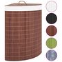 Voir la diapositive 2 : VIDAXL Panier a linge d'angle Bambou Marron 60 L