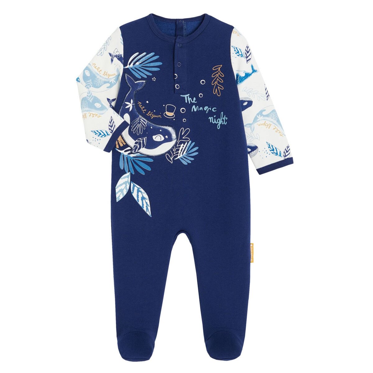 Petit Béguin Pyjama bébé en molleton contenant du coton bio The Magic Night