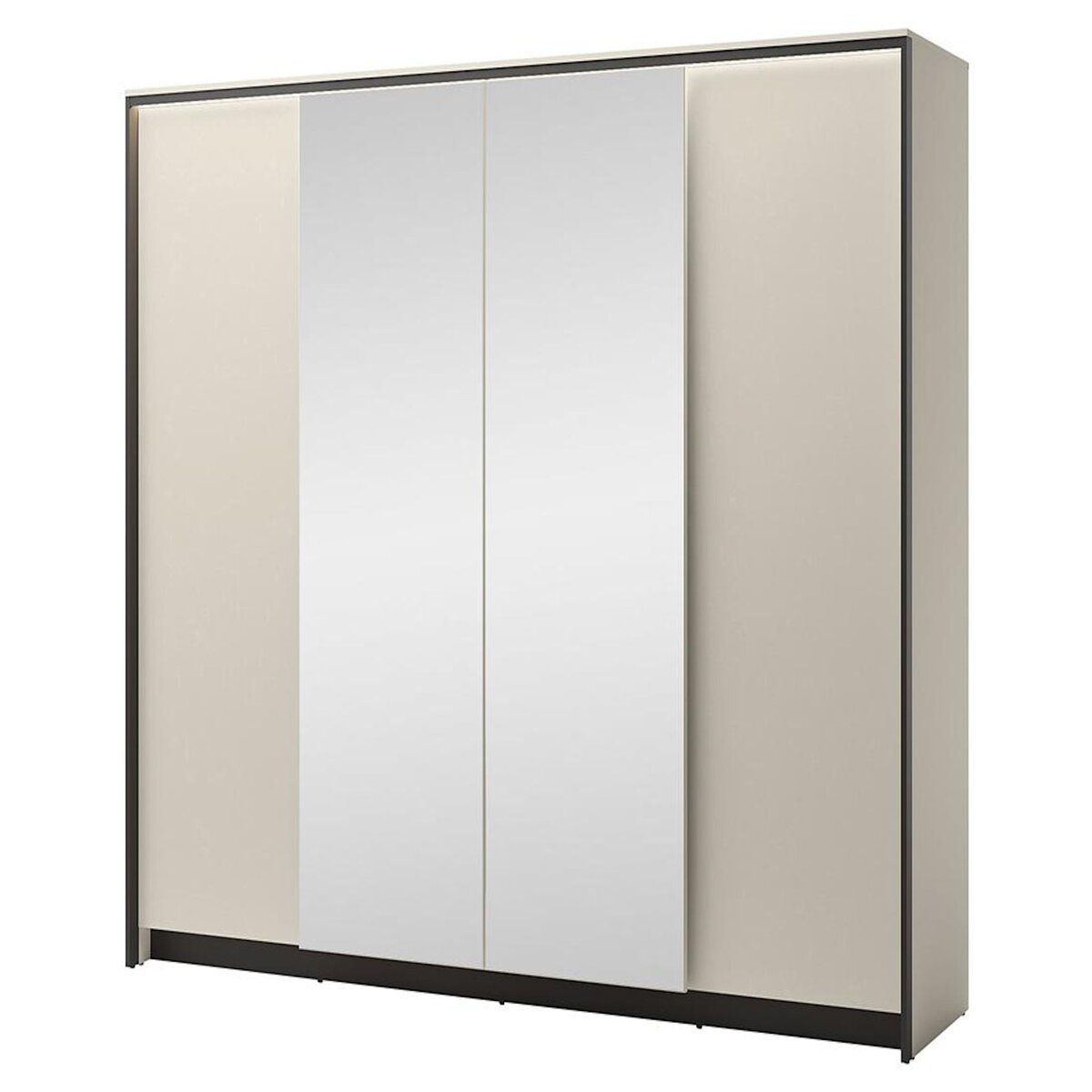 BEST MOBILIER Kimi - armoire - 4 portes - led et miroirs inclus - 251x215 cm