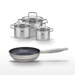 ELO Lot Poêle 28cm Elo Profi Therm Platinum et 3 Faitouts Elo Citrin