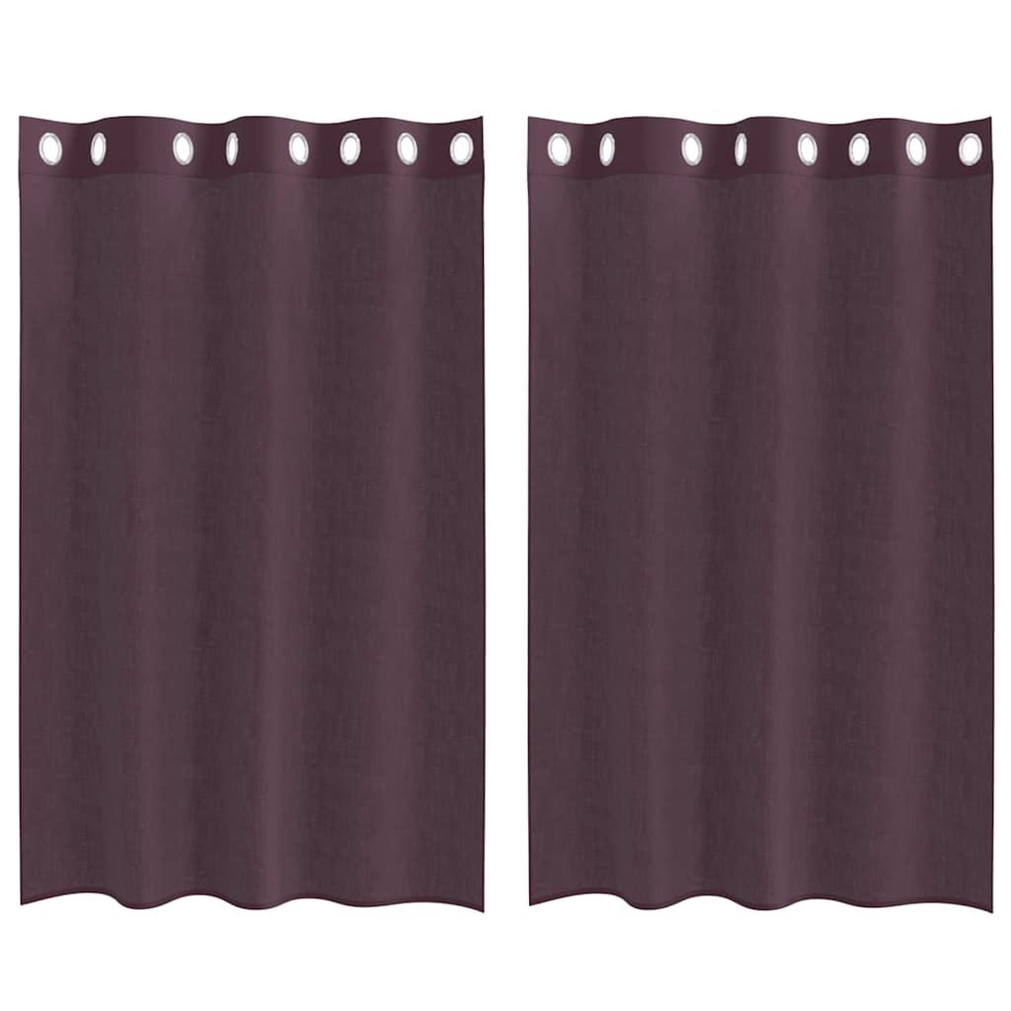 Voir la diapositive 2 : VIDAXL Rideaux en voile avec œillets 2 pcs violet 140x175 cm