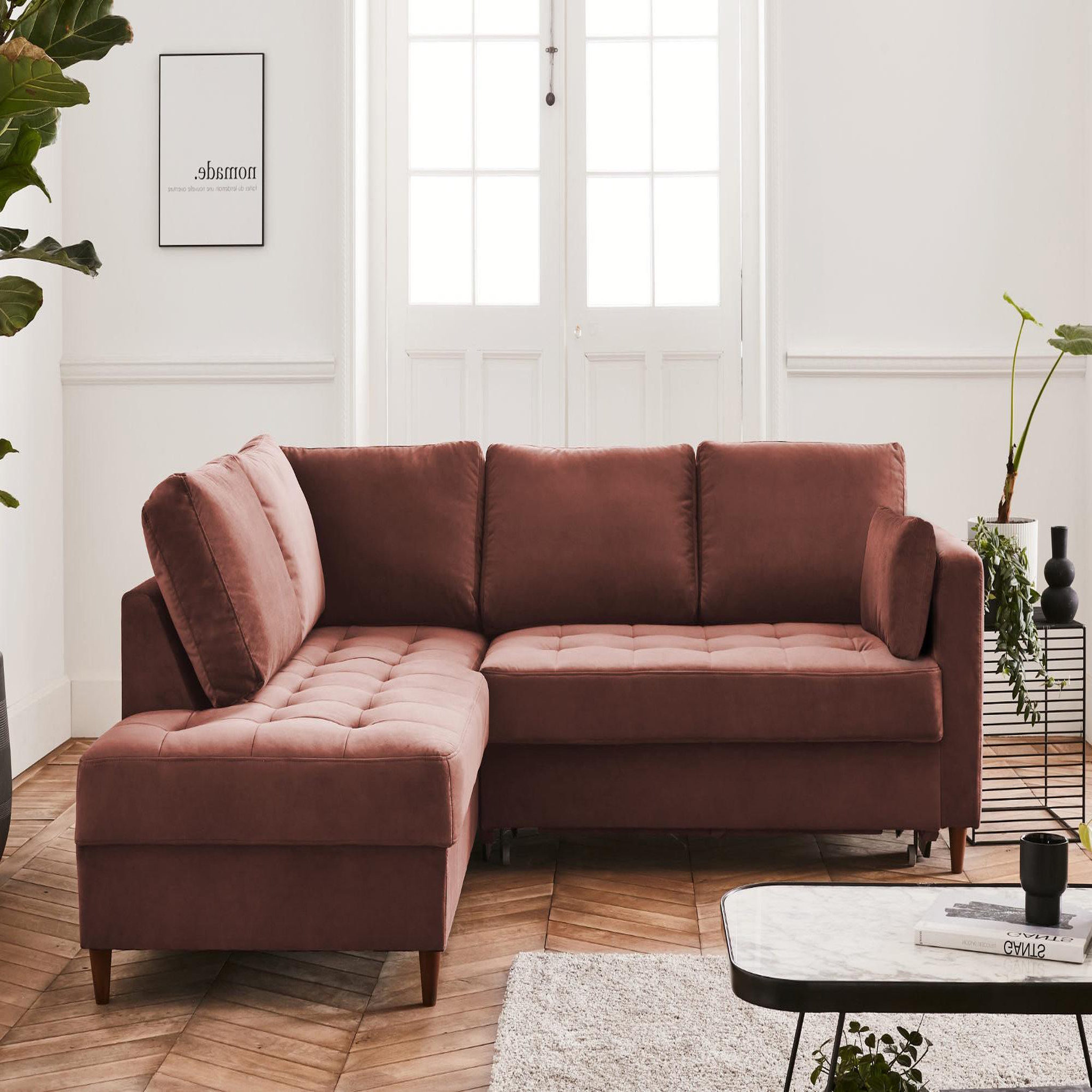 Voir la diapositive 2 : LISA DESIGN Anna - canapé d'angle gauche - 5 places - convertible - en velours