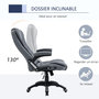 Voir la diapositive 6 : VINSETTO Vinsetto Fauteuil de bureau direction ergonomique hauteur réglable dossier inclinable toile de lin gris chiné