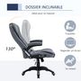 Voir la diapositive 6 : VINSETTO Vinsetto Fauteuil de bureau direction ergonomique hauteur réglable dossier inclinable toile de lin gris chiné