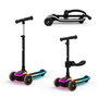 Voir la diapositive 1 : KINDERKRAFT Trottinette Kinderkraft RAKET UP 2-en-1 avec siège réglable, roues RGB LED, plateau lumineux, pliable dès bébé, Noir