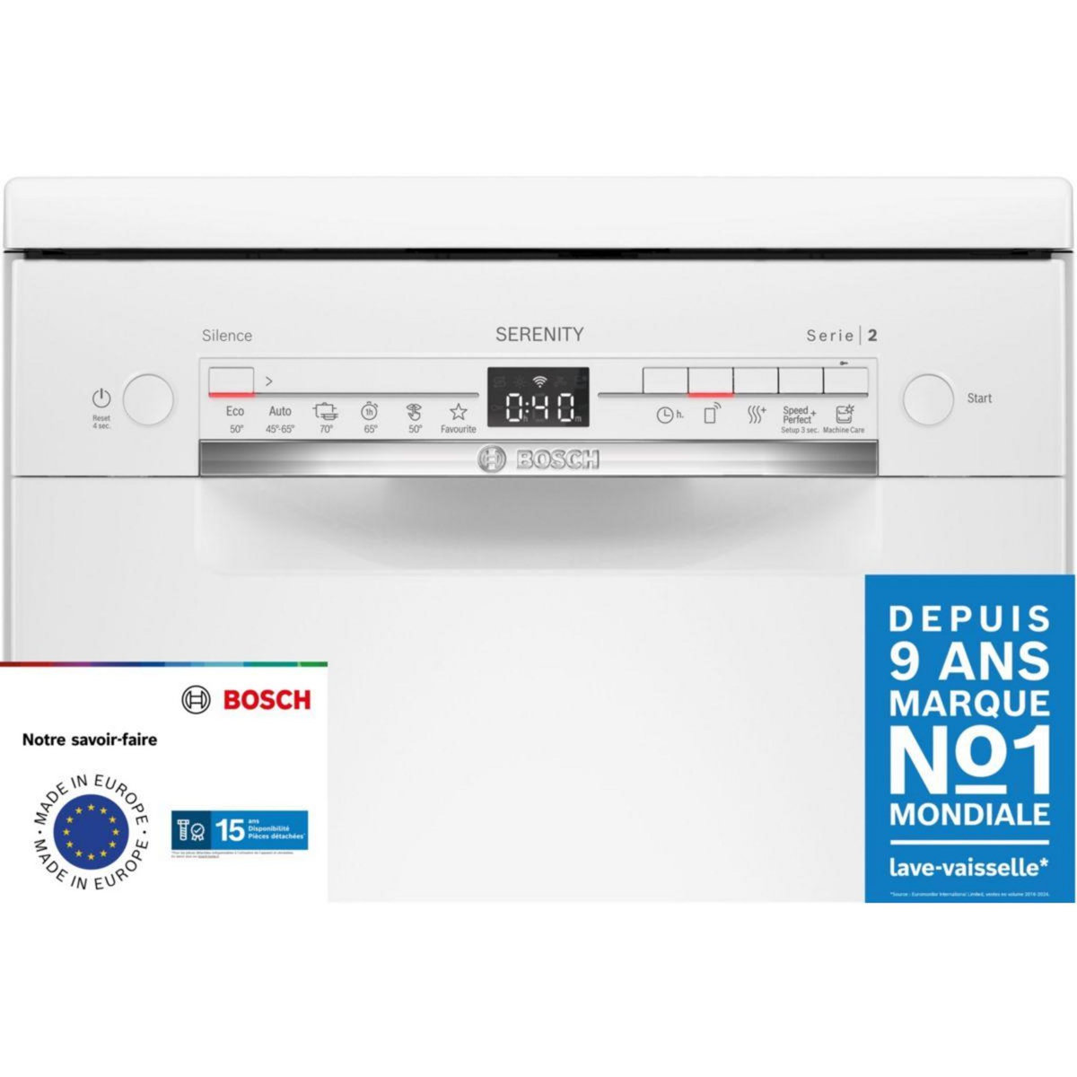 BOSCH Lave vaisselle 45 cm SPS2HKW65E Serenity SpeedPerfect+