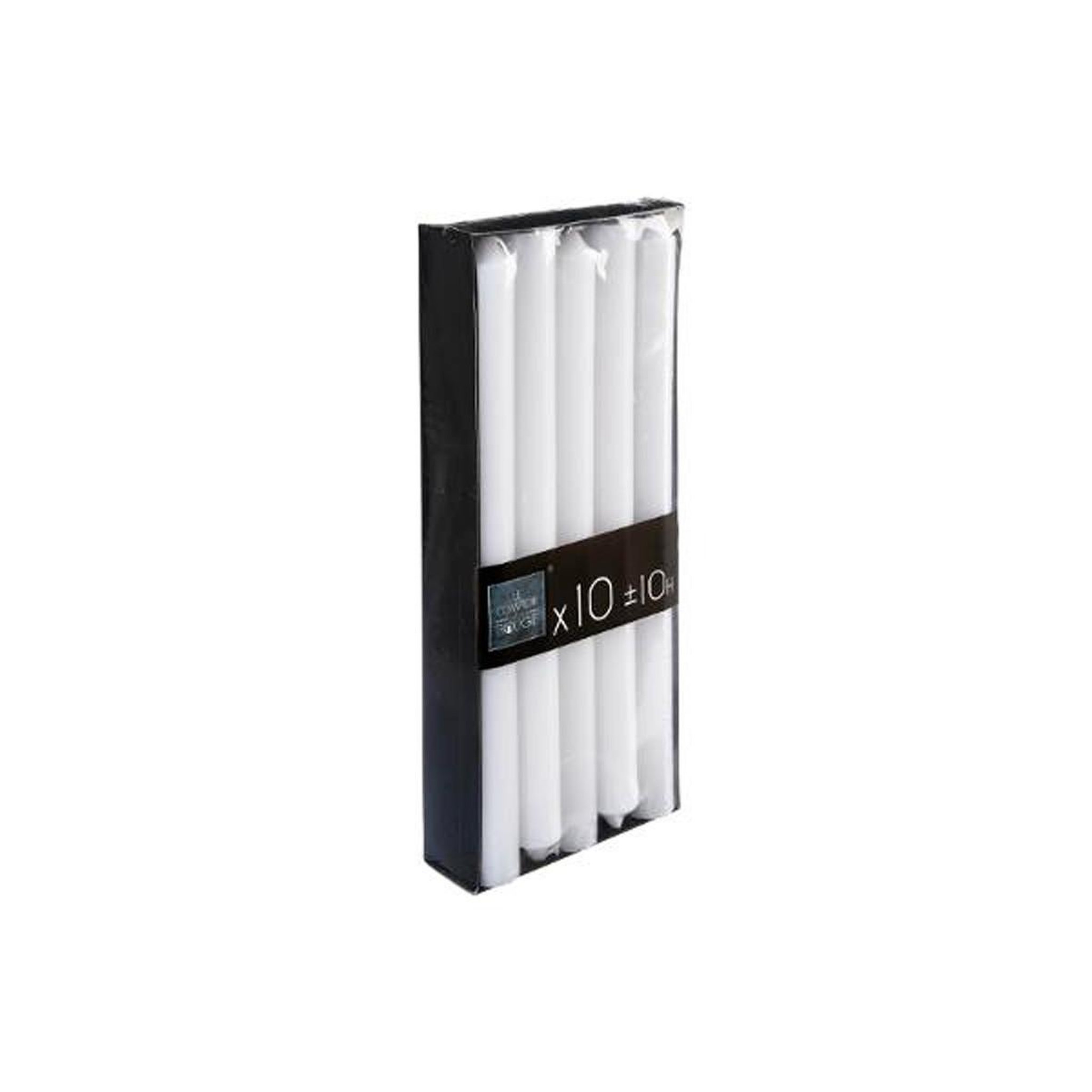 Voir la diapositive 2 : ATMOSPHERA Lot de 10 bougies bâtons  many  25cm blanc