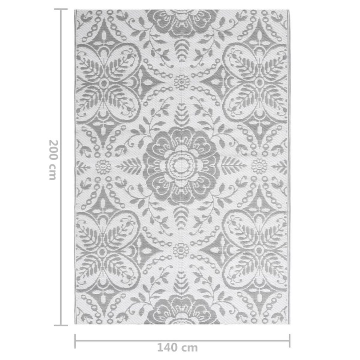 VIDAXL Tapis d'exterieur ARAKIL gris clair 140 x 200 cm PP