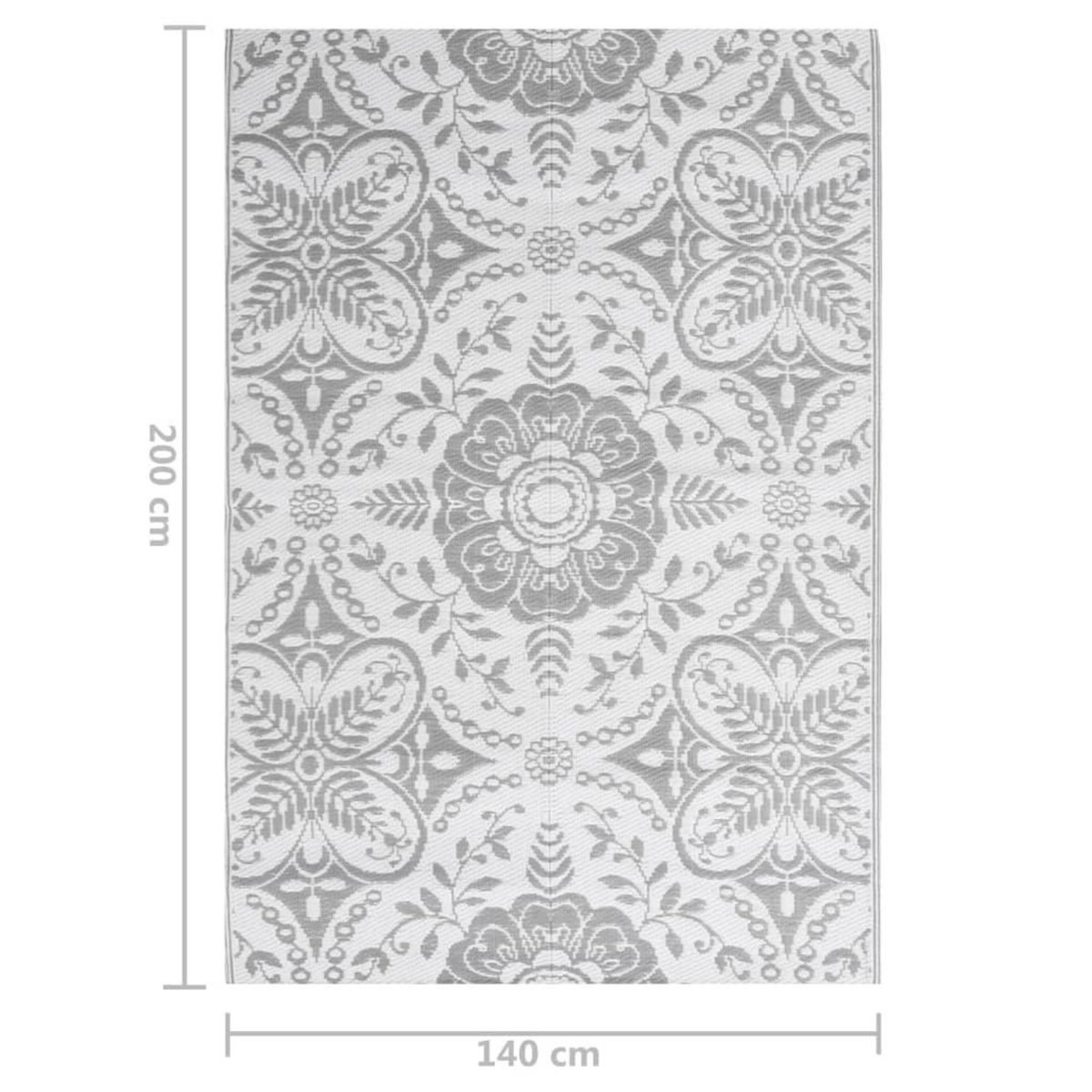 VIDAXL Tapis d'exterieur ARAKIL gris clair 140 x 200 cm PP