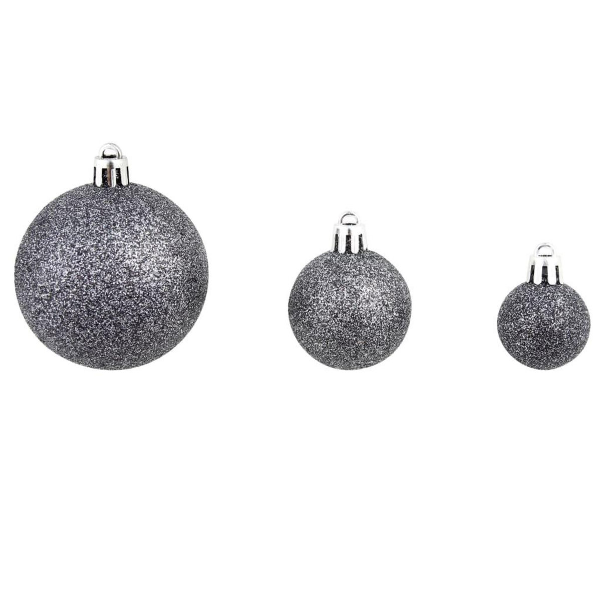 VIDAXL Ensemble de boules de Noël 100 pcs 3/4/6 cm Blanc/Gris