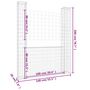 Voir la diapositive 6 : VIDAXL Panier de gabion en forme de U avec 2 poteaux Fer 140x20x200 cm