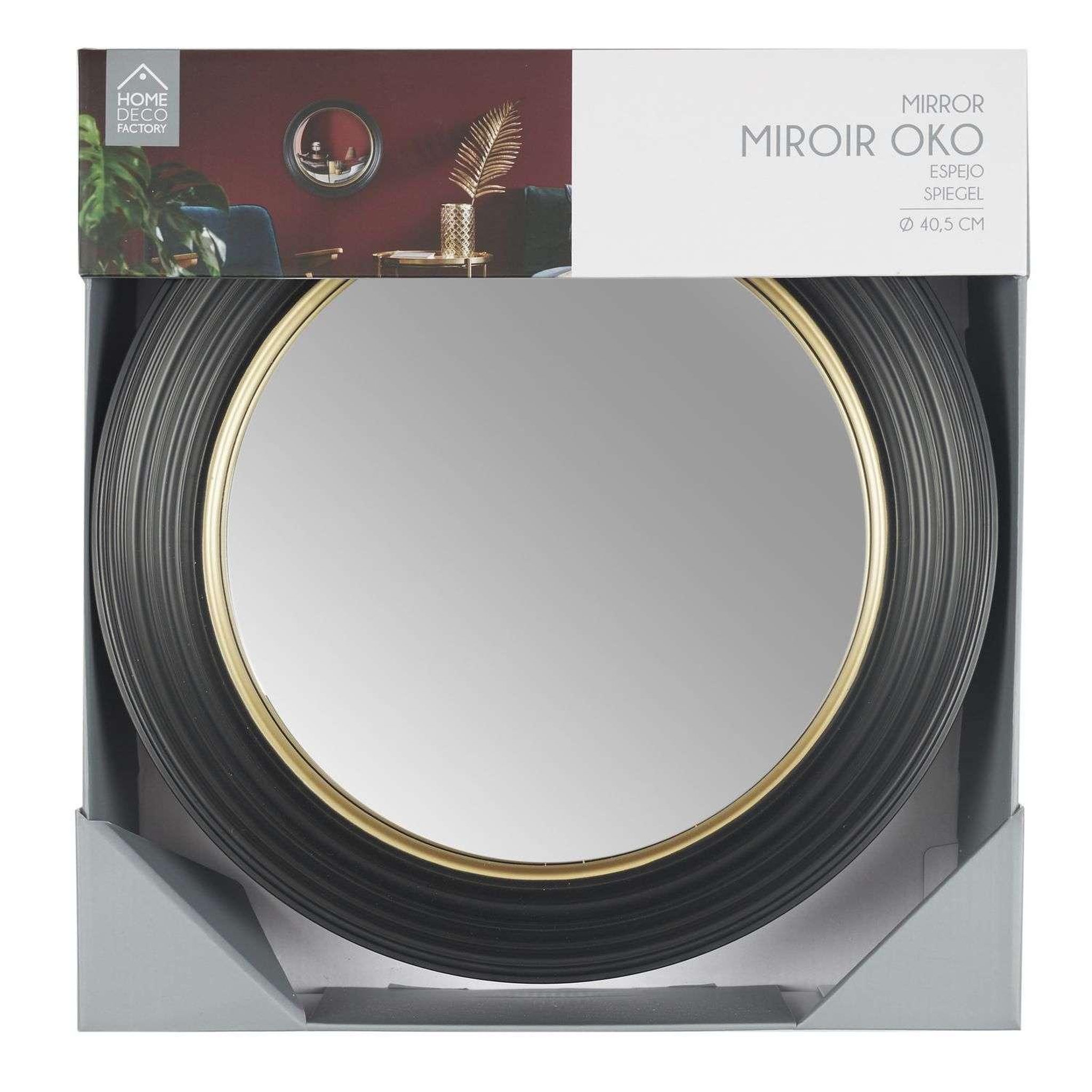 Voir la diapositive 5 : The Home Deco Factory Miroir convexe diam. 40,5 cm - noir et doré