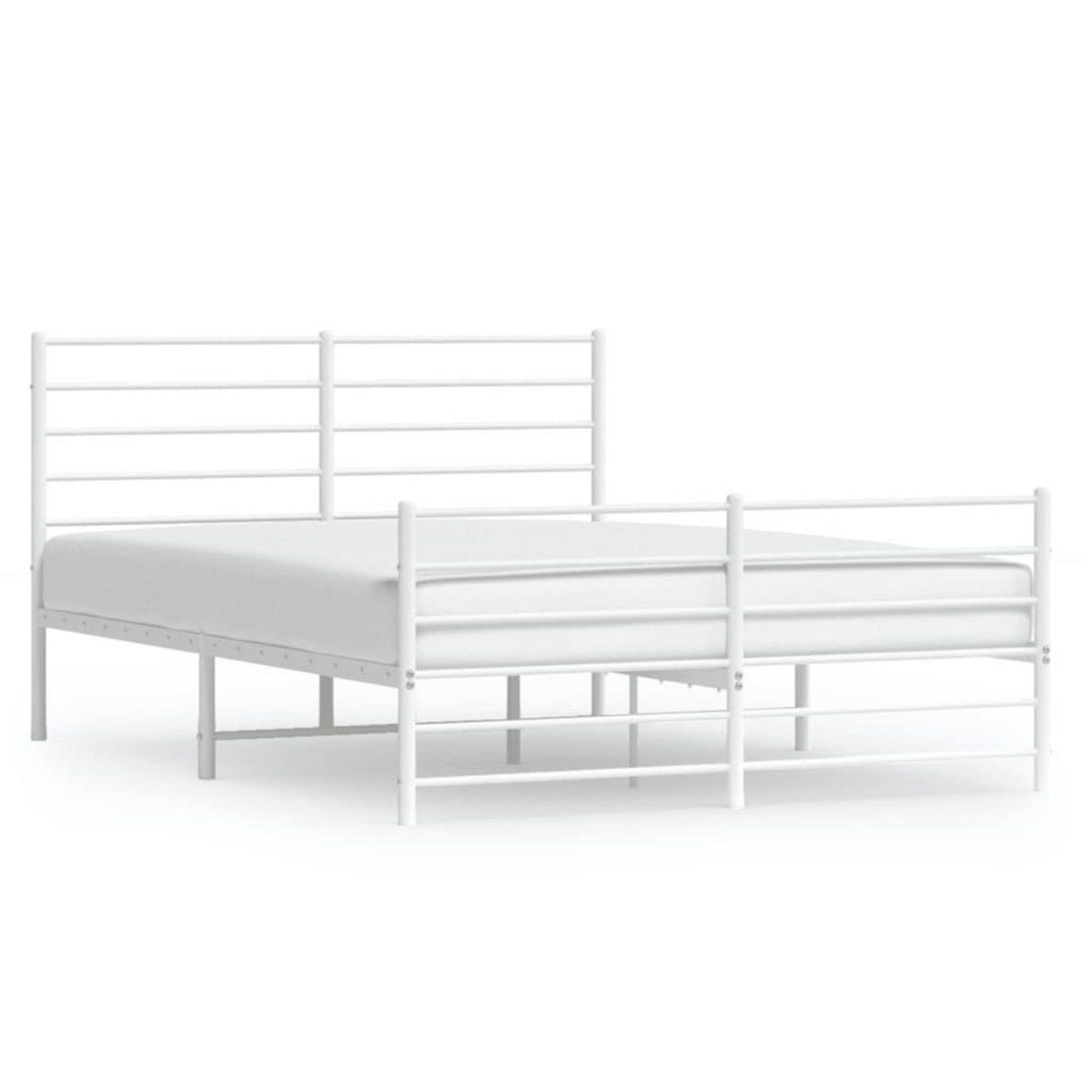 VIDAXL Cadre de lit metal sans matelas et pied de lit blanc 140x190 cm