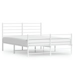 VIDAXL Cadre de lit metal sans matelas et pied de lit blanc 140x190 cm