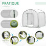 Voir la diapositive 5 : OUTSUNNY Serre pop-up - serre de jardin pop-up - porte zippée enroulable - dim. 2,08L x 2,08l x 1,95H m - sac transport inclus - PE blanc vert