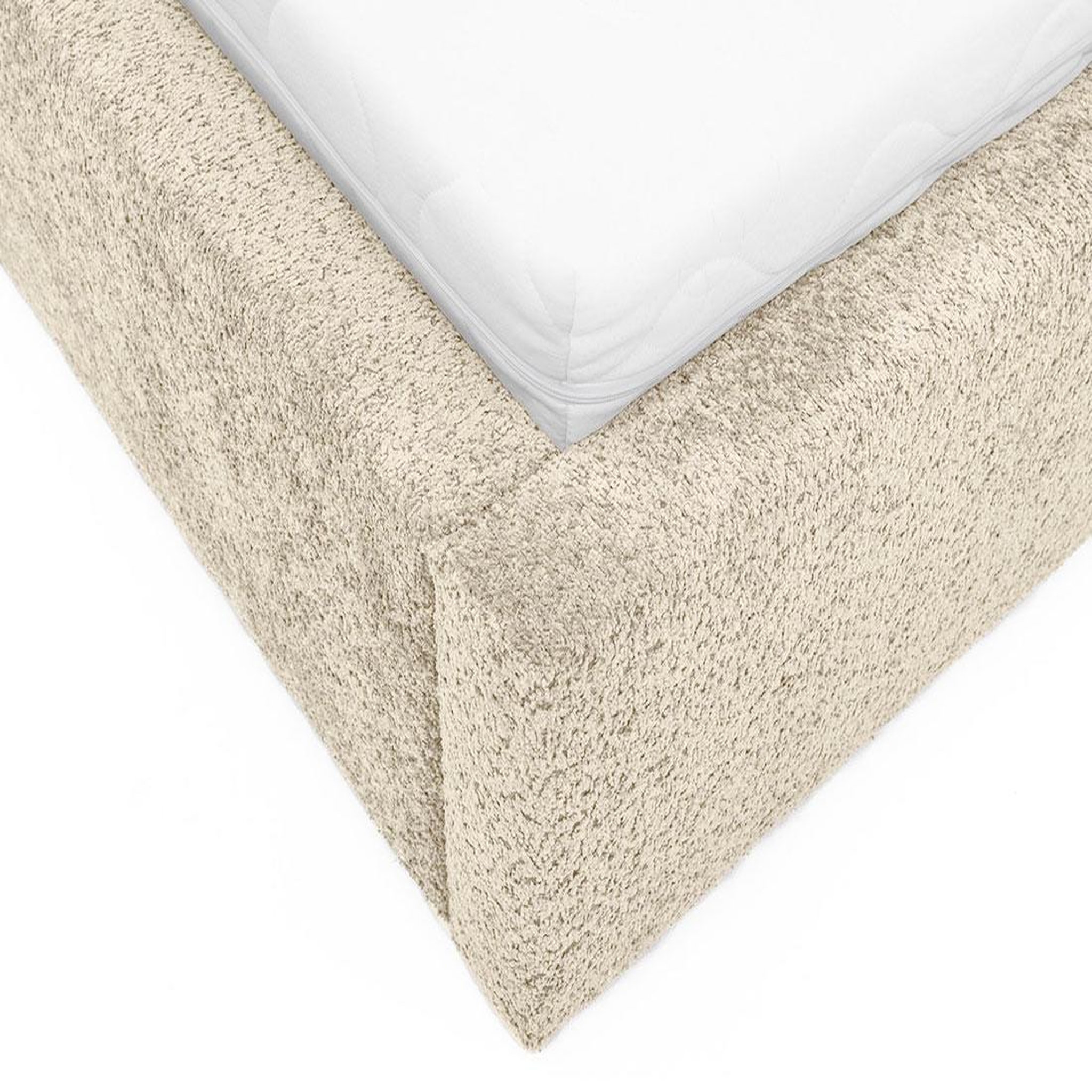 Voir la diapositive 5 : BEST MOBILIER Orane - lit coffre - 160x200 cm - en tissu bouclette