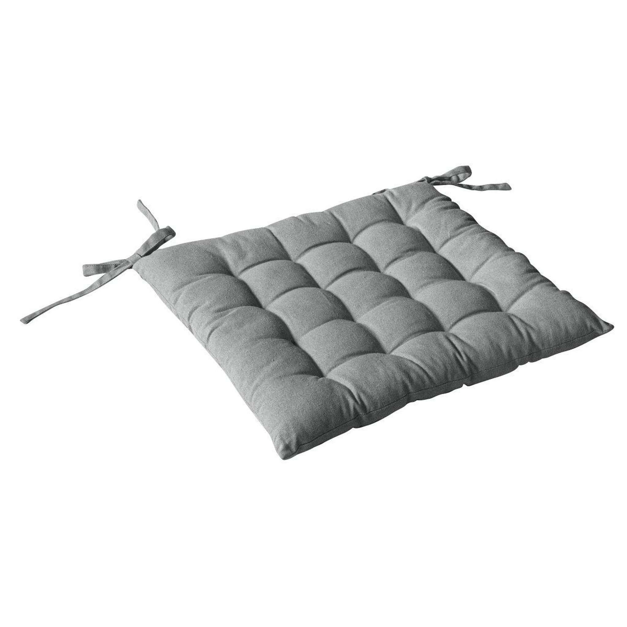 ENJOY HOME Galette de chaise piquée uni  panama  38x38cm gris clair