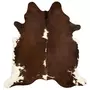 VIDAXL Tapis en peau de vache veritable Marron et blanc 150 x 170 cm