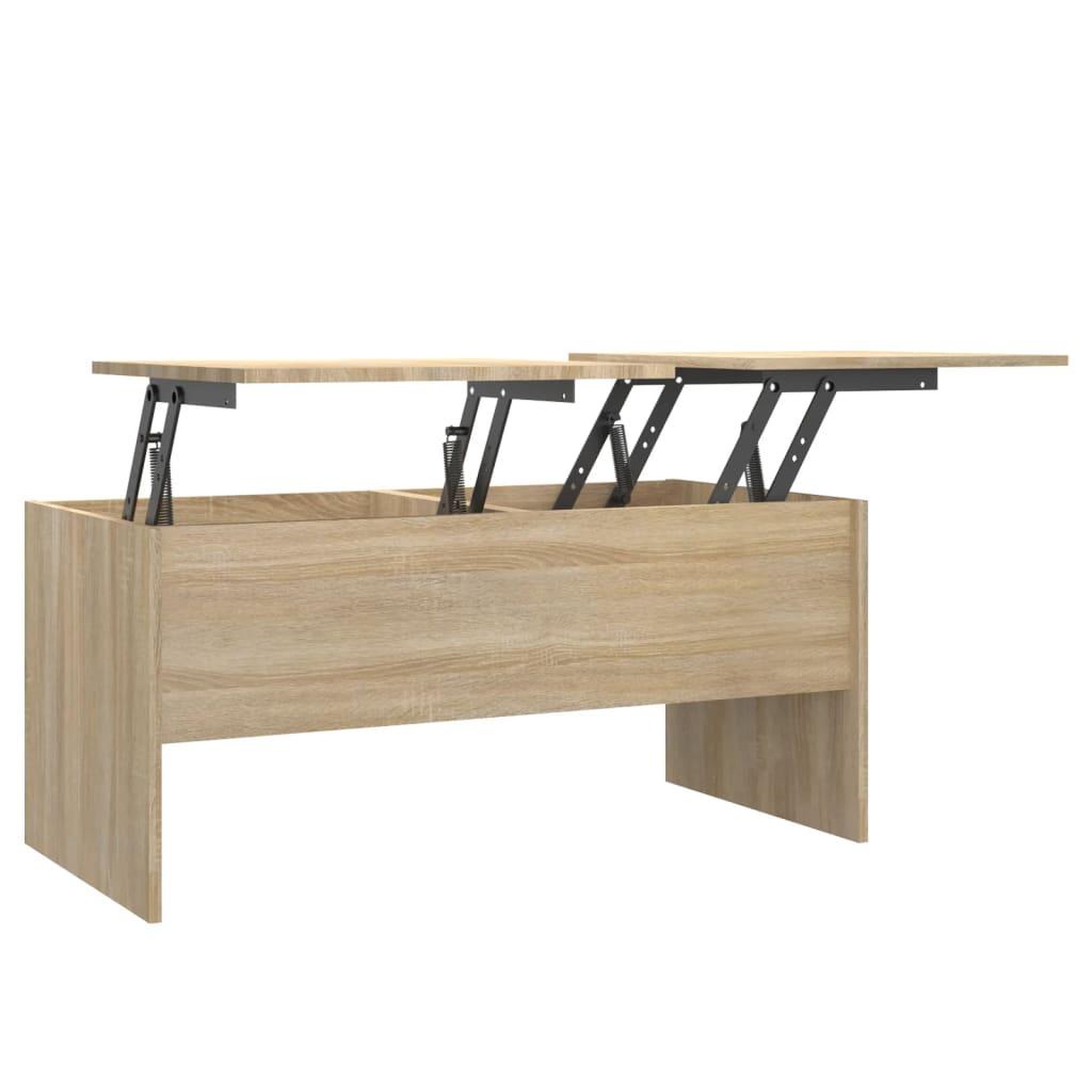 Voir la diapositive 2 : VIDAXL Table basse chene sonoma 102x50,5x46,5 cm bois d'ingenierie