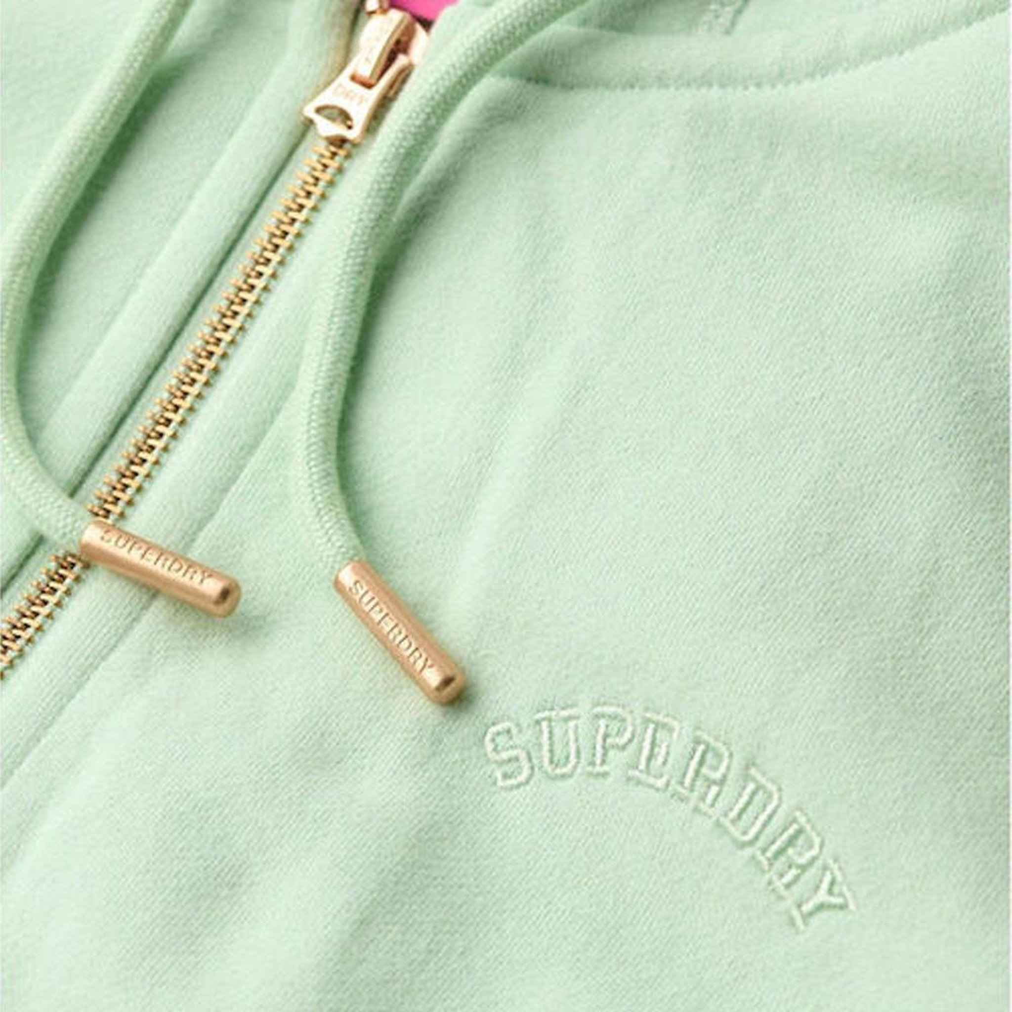 Voir la diapositive 2 : SUPERDRY Sweat Zippé Vert Clair Femme Superdry Essential