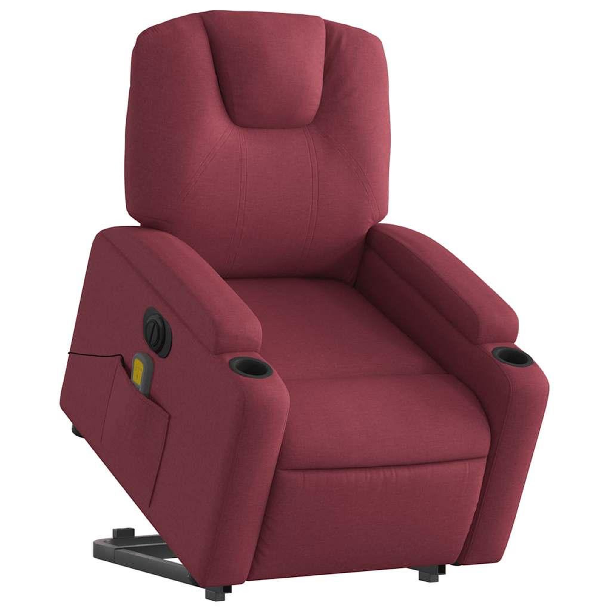 Voir la diapositive 3 : VIDAXL Fauteuil inclinable de massage electrique Rouge bordeaux Tissu
