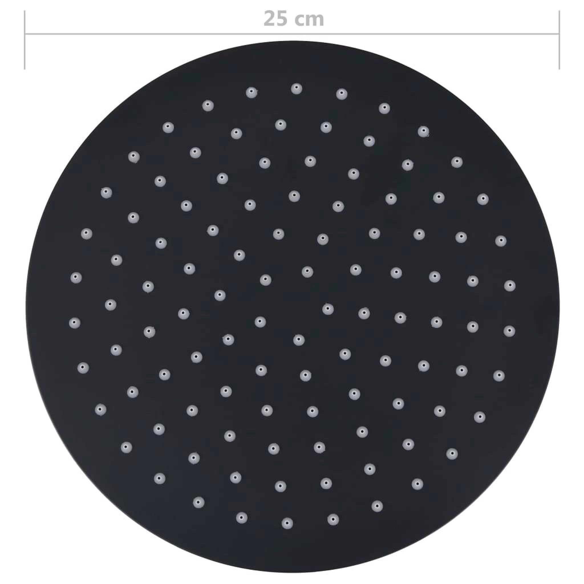 Voir la diapositive 6 : VIDAXL Pomme de douche pluie Acier inoxydable 25 cm Ronde Noir