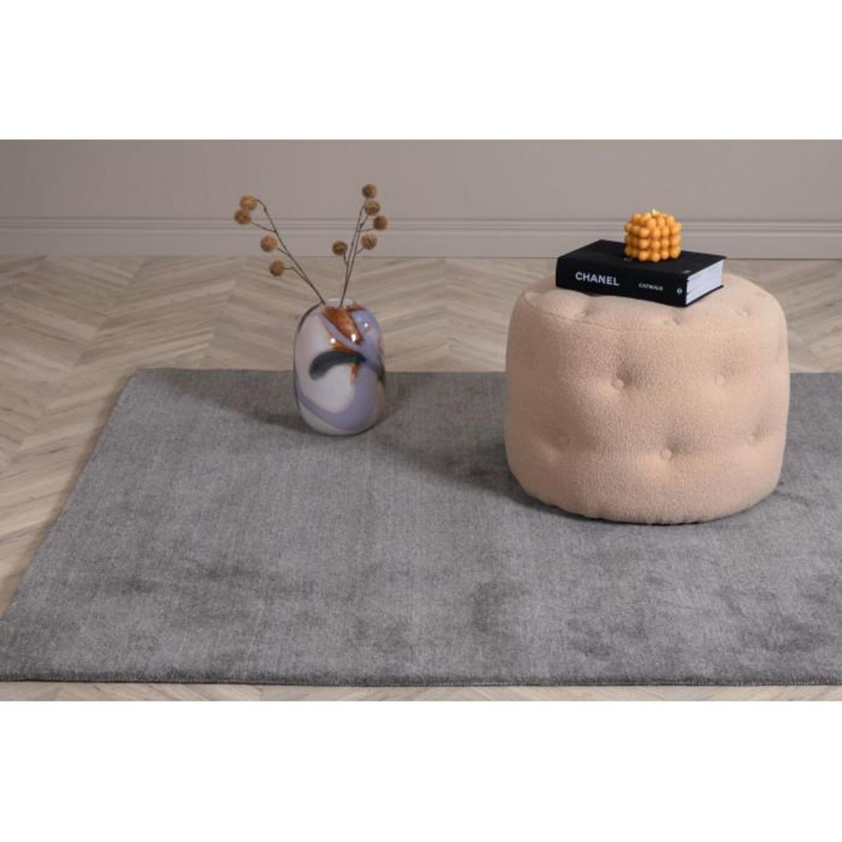 Paris Prix Tapis Déco en Laine  Ulla  202x300cm Gris