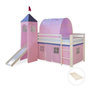 Voir la diapositive 2 : HomeStyle4U Lit avec tour tunnel et rideaux rose