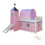 Voir la diapositive 2 : HomeStyle4U Lit avec tour tunnel et rideaux rose