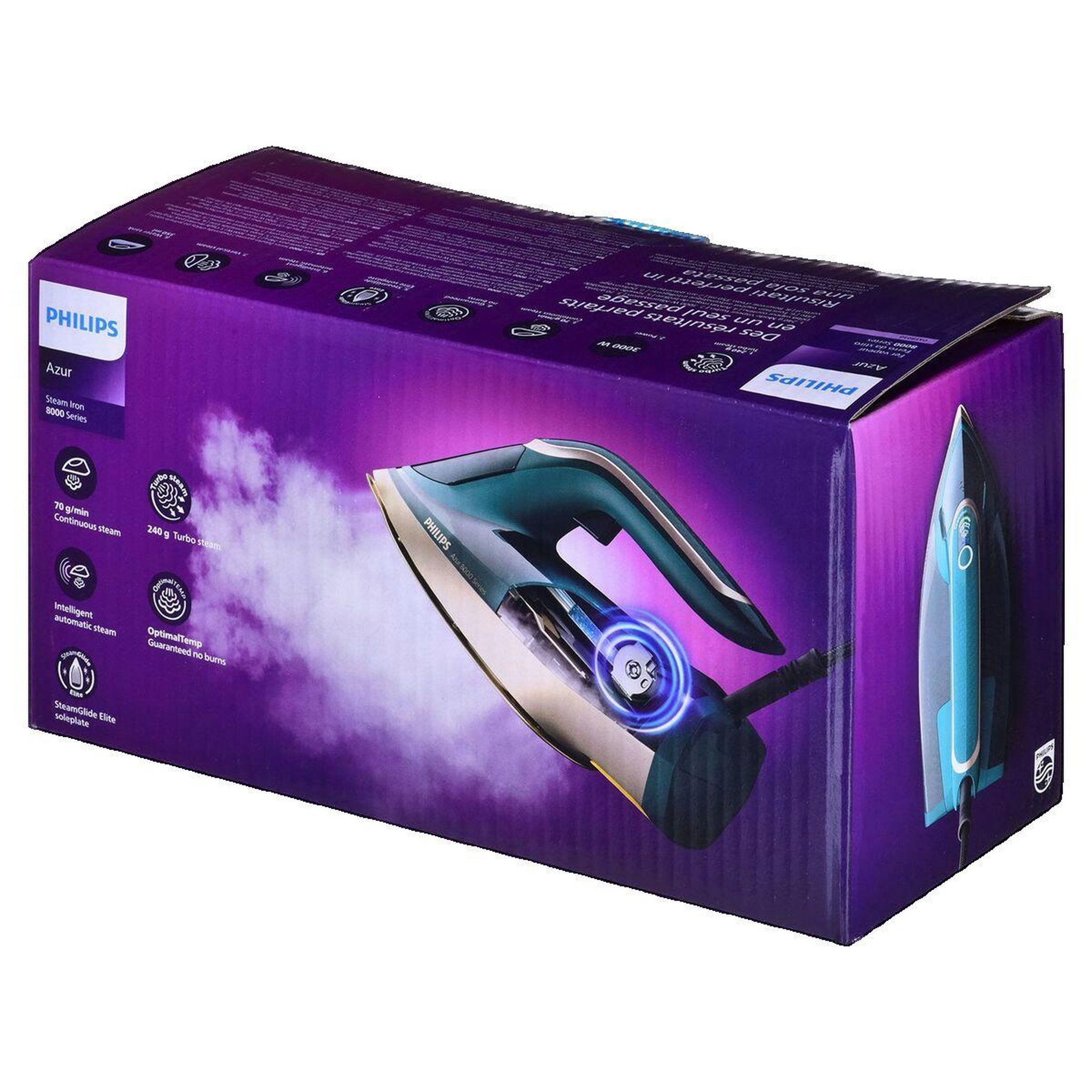Voir la diapositive 2 : Philips Fer à repasser Philips DST8030/70 vapeur 3000W vert