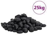 VIDAXL Galets polis 25 kg noir 2 5 cm