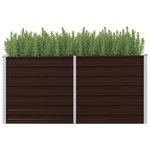 VIDAXL Lit sureleve de jardin Marron 160x40x77 cm Acier galvanise