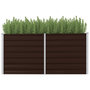 Voir la diapositive 1 : VIDAXL Lit sureleve de jardin Marron 160x40x77 cm Acier galvanise