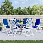 VIDAXL Coussins de chaise a dossier haut lot de 6 bleu royal
