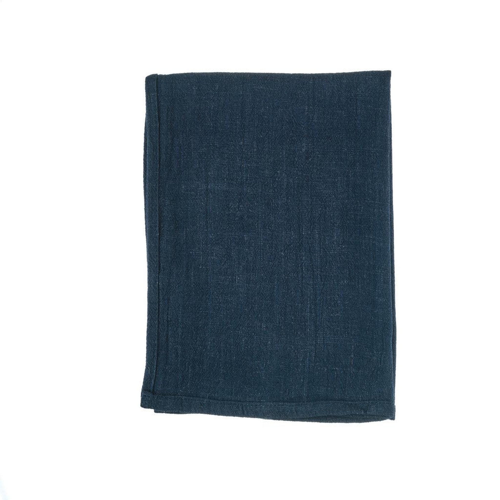 Voir la diapositive 3 : BJORN Serviette de table - 6 pièces - Lin et coton bleu nuit