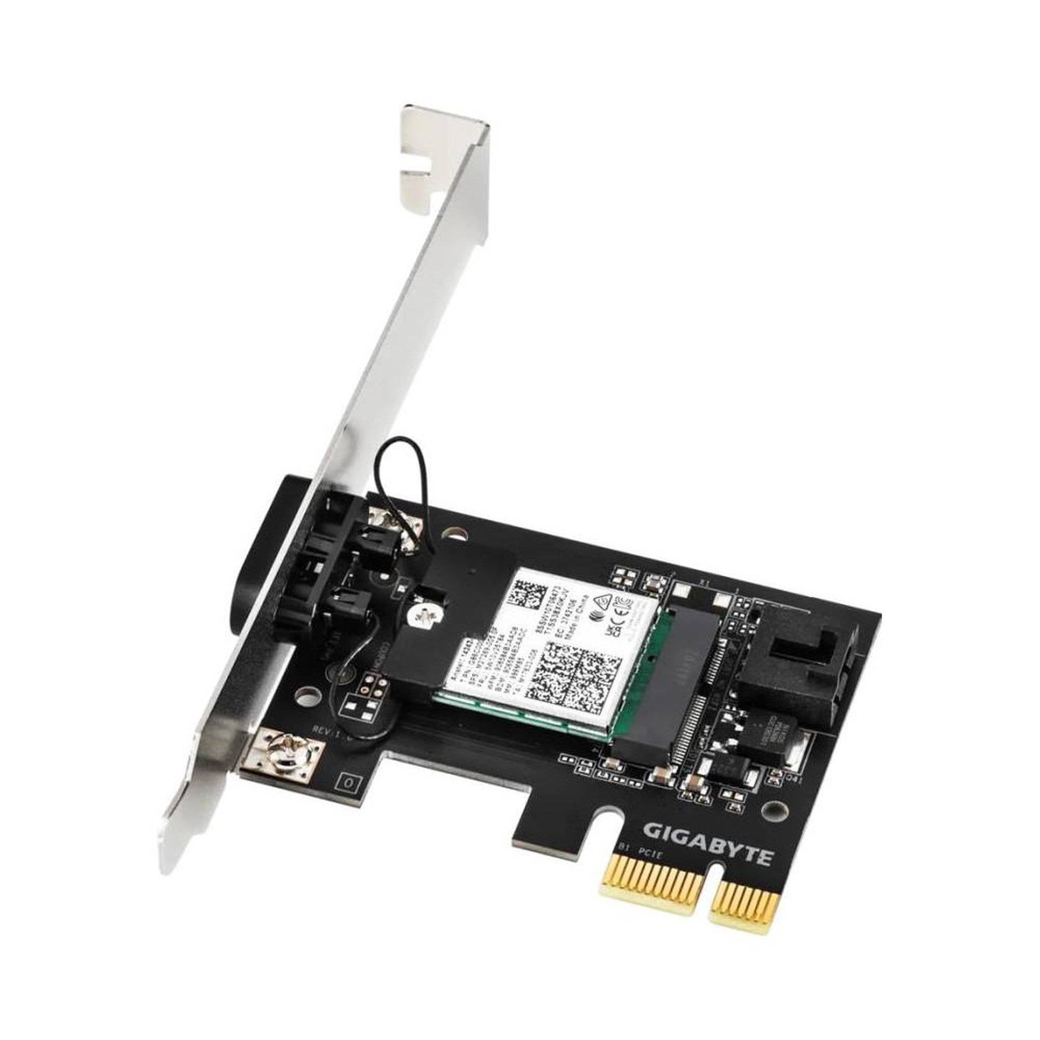 Gigabyte Carte réseau PCIe Wi‑Fi 6E tri-bande AX2400 et Bluetooth 5.2 modèle GC-WFAX210 noir