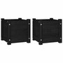 Voir la diapositive 2 : VIDAXL Jardinieres d'exterieur 2 pcs Noir 31x31x31 cm Bois de pin