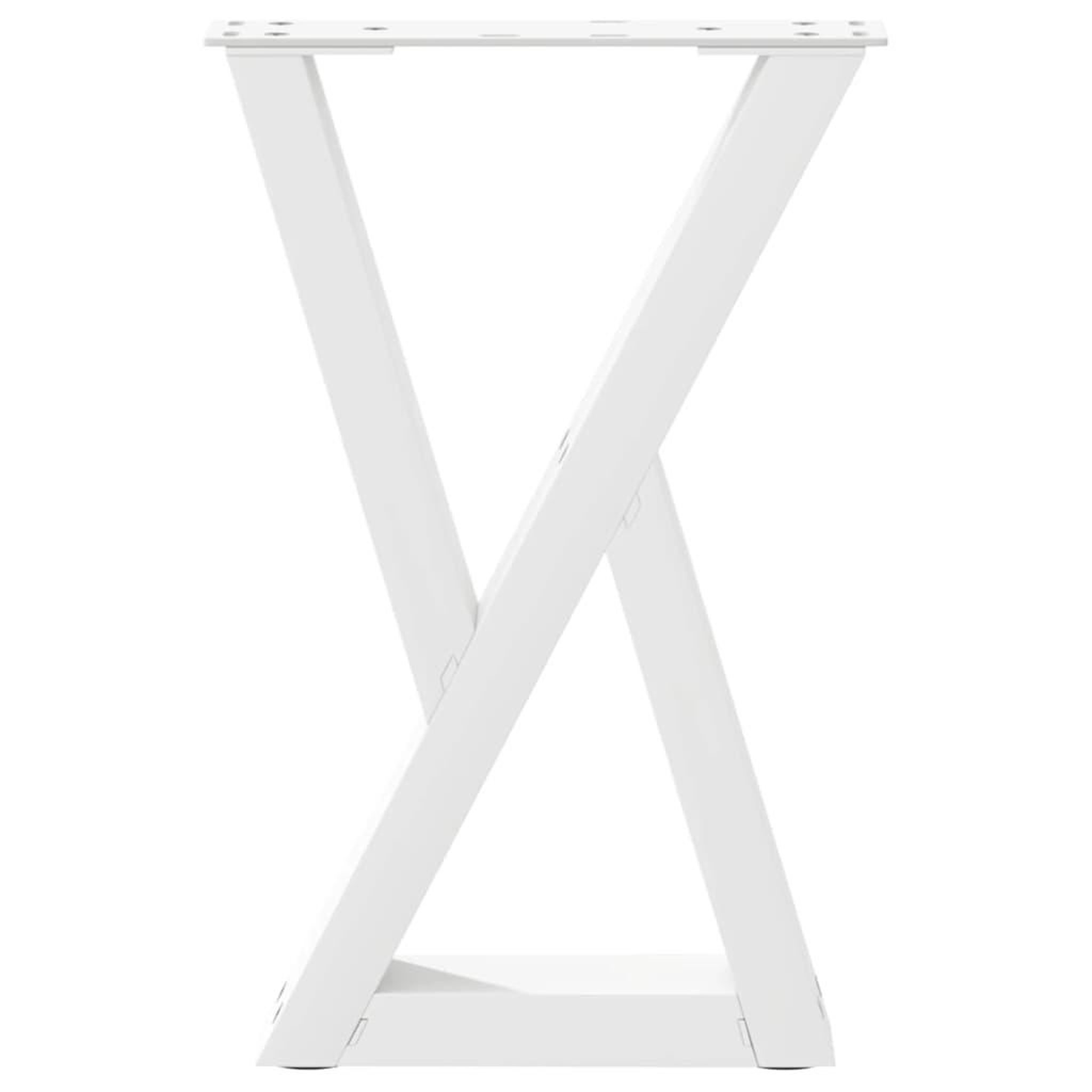 Voir la diapositive 5 : VIDAXL Pieds de table basse 2 pcs blanc 38x(42-43,3) cm acier