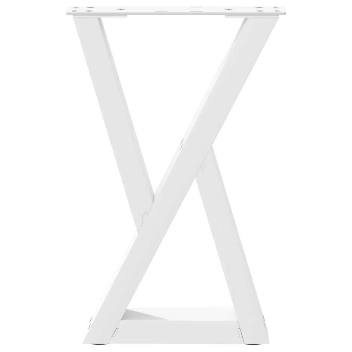 VIDAXL Pieds de table basse 2 pcs blanc 38x(42-43,3) cm acier