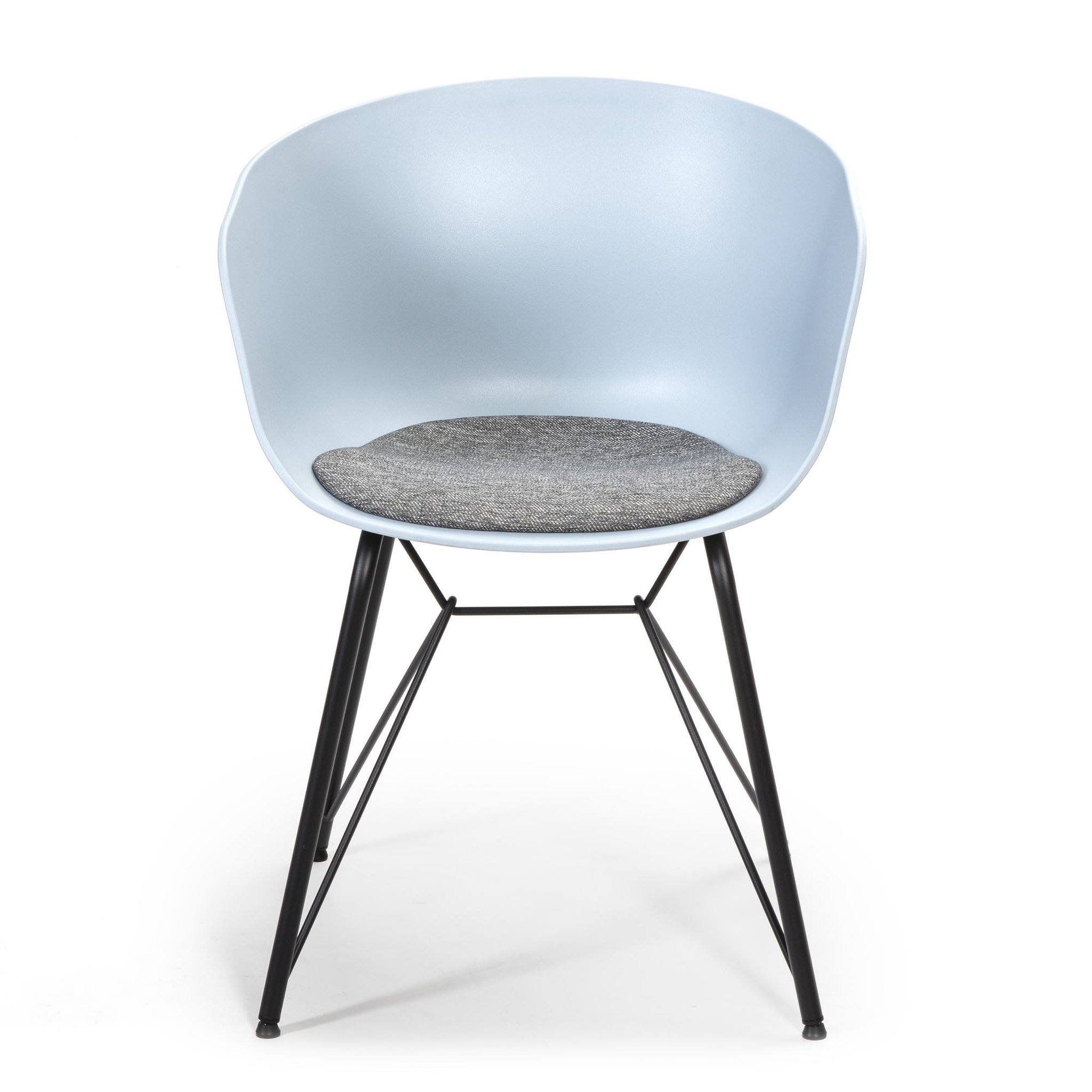 Voir la diapositive 2 : VS VENTA-STOCK Fauteuil pour Salle à Manger Alba Couleur Bleu, Assise rembourrée