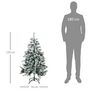 Voir la diapositive 3 : HOMCOM Sapin de Noël artificiel avec 28 pommes de pin arbre de Noël 269 branches enneigées support en acier socle pliable hauteur 120 cm vert