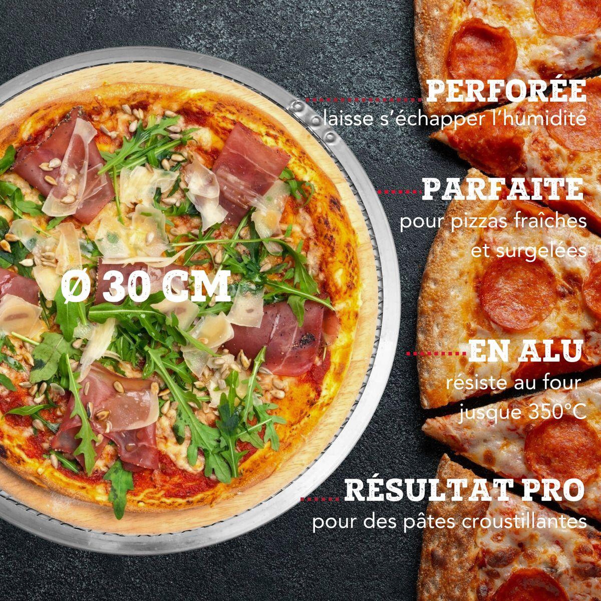 Voir la diapositive 3 : FM PROFESSIONAL Set de plaque à pizza et roulette FM Professionnal
