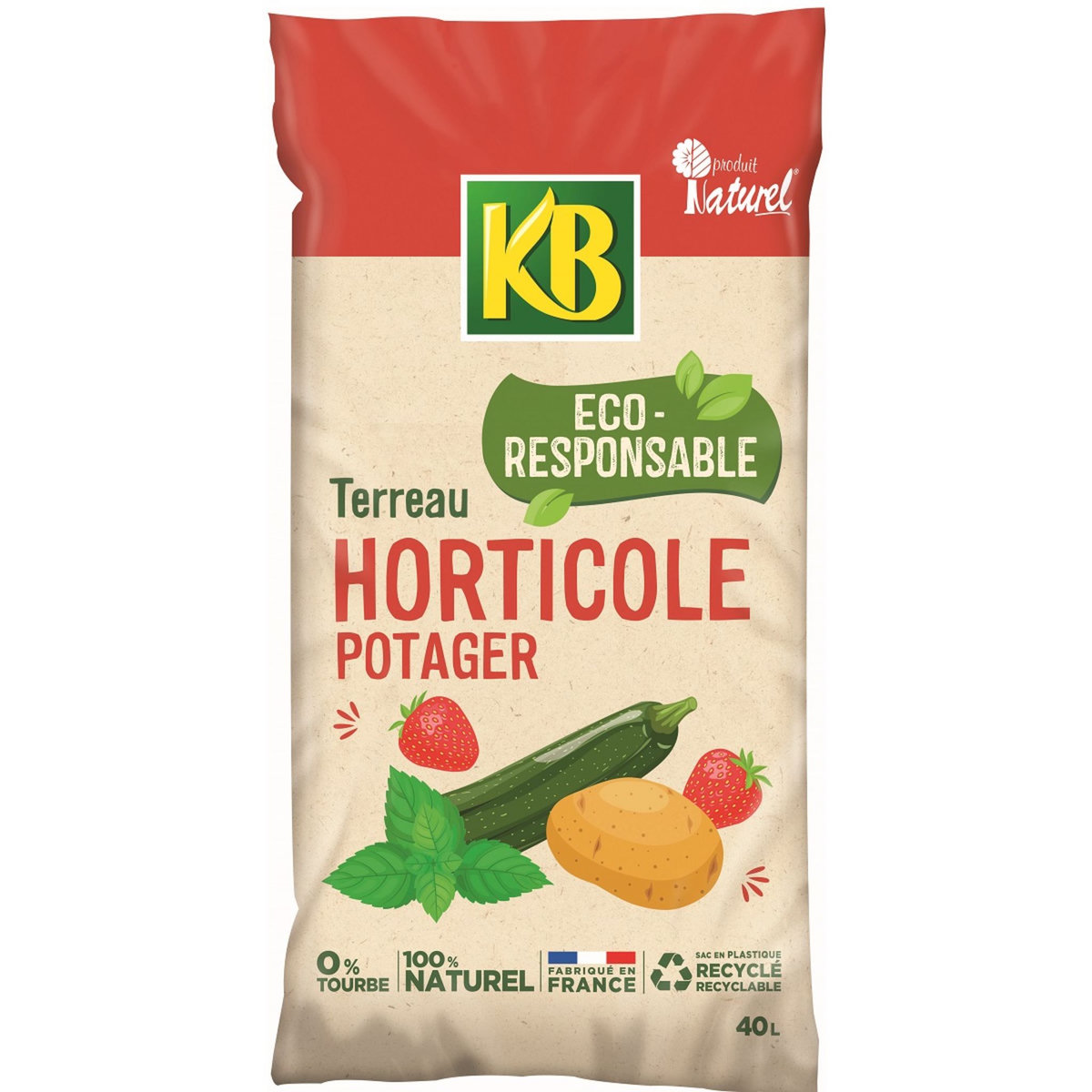 KB Terreau horticole Potager éco-responsable - 40L